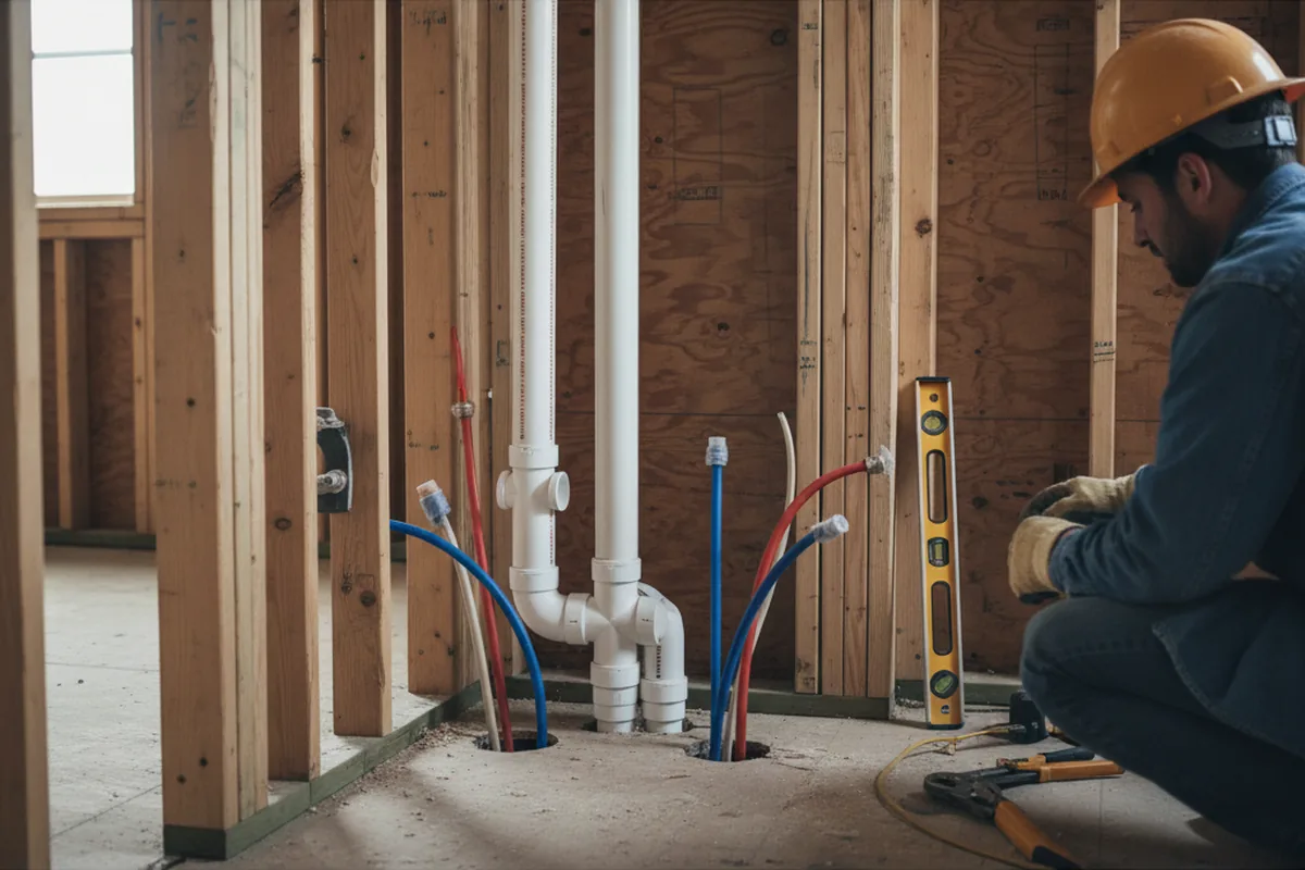 Drain and supply rough-in during Garbage Disposal Repair in Vicksburg